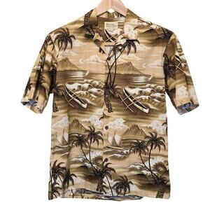 Royal Hawaiian Creations Button Up Shirt Mens L 100% Cotton Tropical Tiki USA
